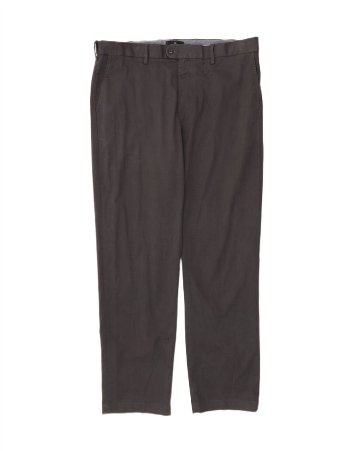 Marks & Spencer Mens Straight Chino Trousers W40 L33 Grey Cotton