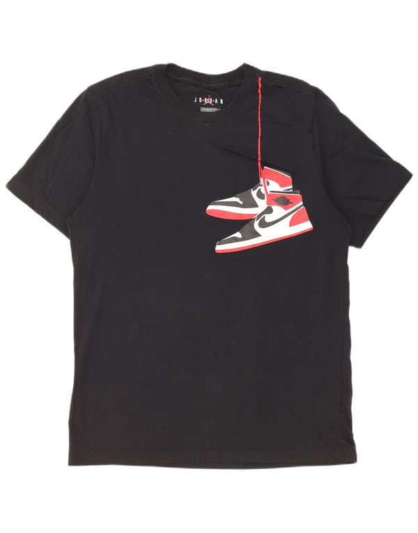 Jordan Mens Standard Fit Graphic T-Shirt Top Medium Black Cotton