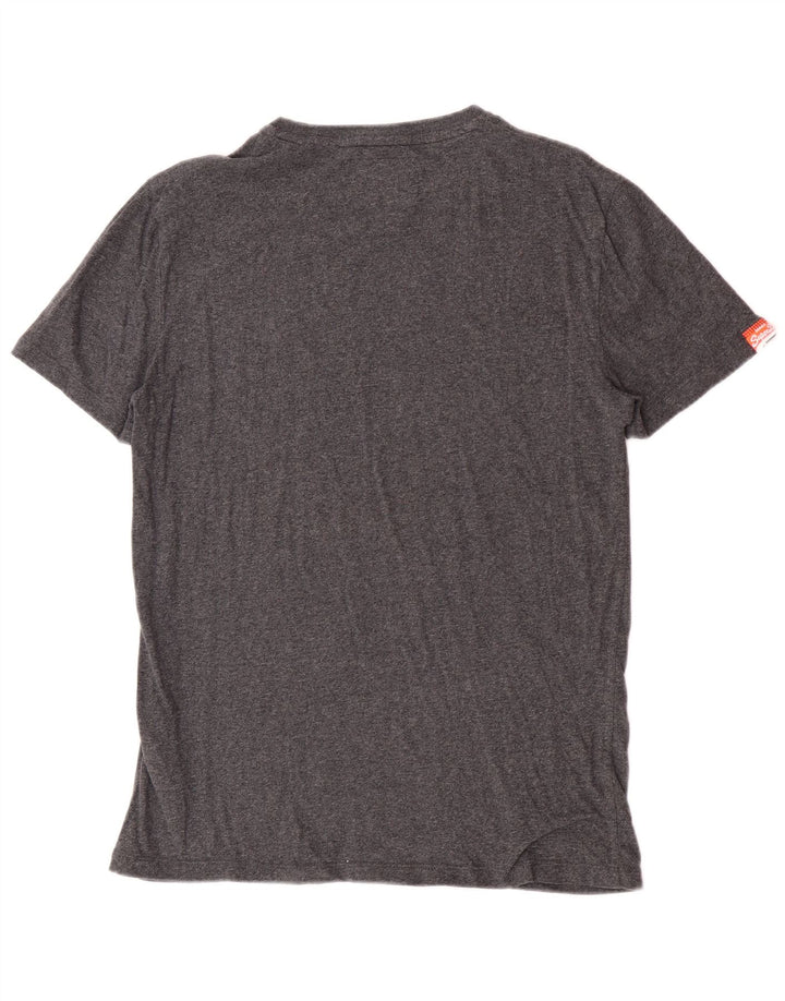 Superdry Mens T-Shirt Top Large Grey Flecked Cotton