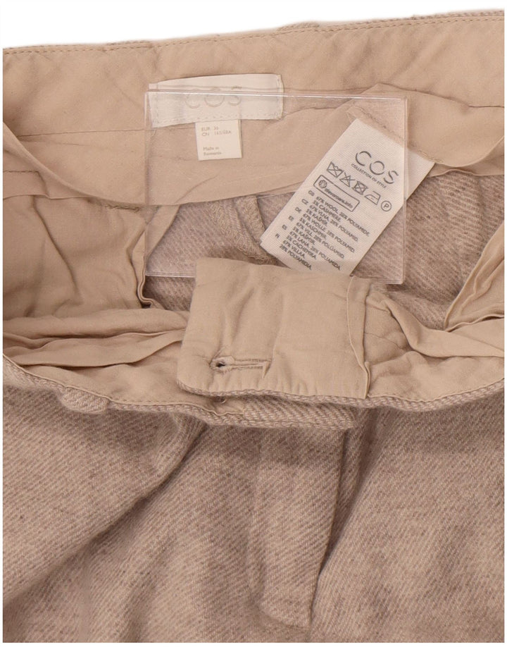 Cos Womens Cropped Trousers EU 36 Small W26 L24 Beige Wool