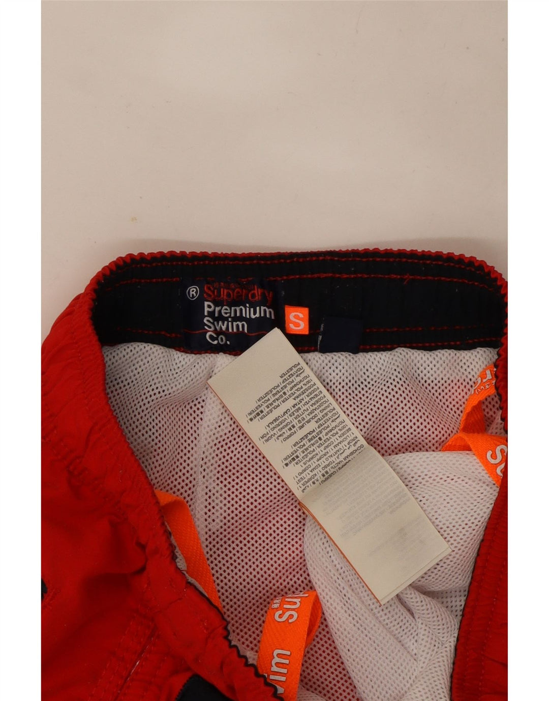 Superdry Mens Graphic Swimming Shorts Small  Red Polyester