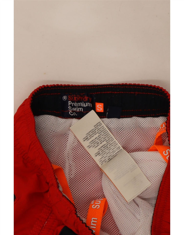Superdry Mens Graphic Swimming Shorts Small  Red Polyester
