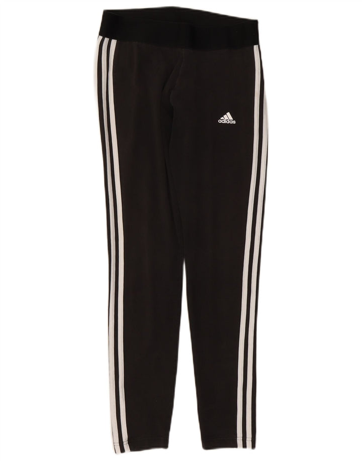 Adidas Womens Leggings UK 12/14 Medium  Black Cotton