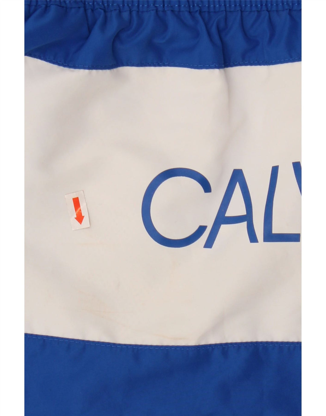 Calvin Klein Mens Graphic Swimming Shorts Large  Blue Colourblock Polyester