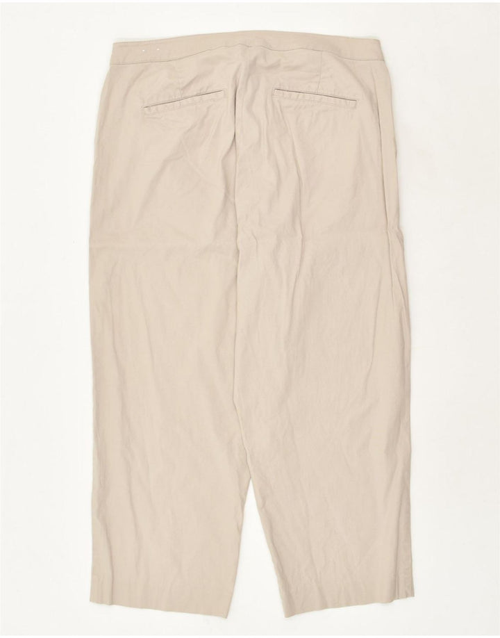 MOSSIMO Womens Crop Straight Chino Trousers UK 16 Large W34 L24 Grey Ramie | Vintage Mossimo | Thrift | Second-Hand Mossimo | Used Clothing | Messina Hembry 