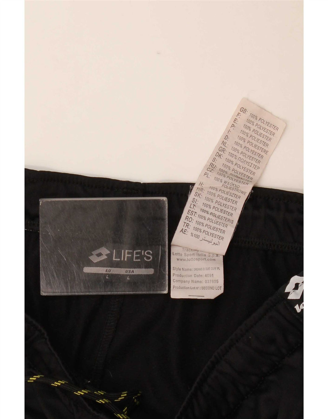 Lotto Womens Graphic Tracksuit Trousers UK 14 Large Black Polyester