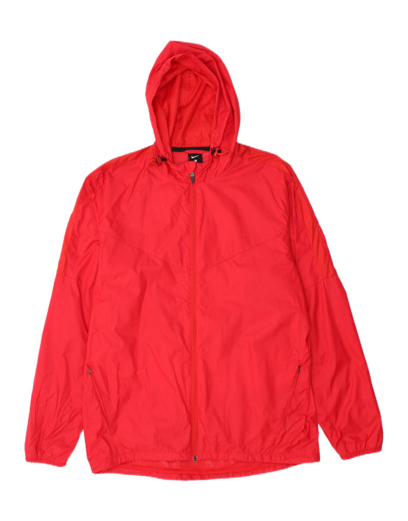 NIKE Mens Hooded Rain Jacket UK 40 Large Red Nylon Vintage Nike and Second-Hand Nike from Messina Hembry 