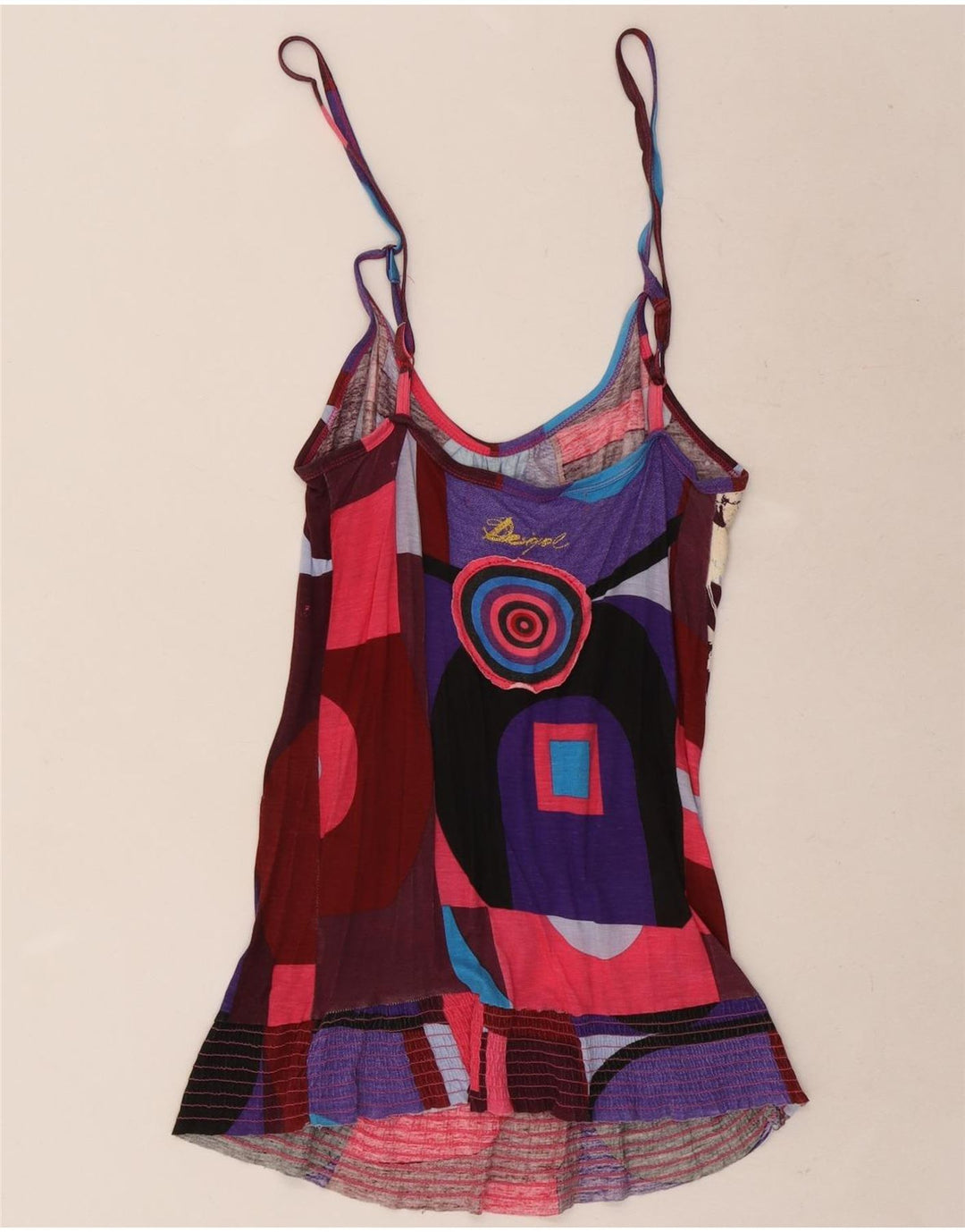 Desigual Womens Graphic Cami Top UK 12 Medium Multicoloured Butterfly