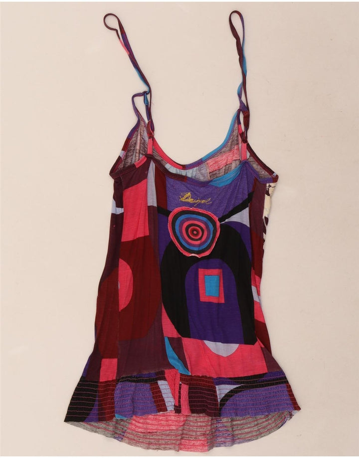 Desigual Womens Graphic Cami Top UK 12 Medium Multicoloured Butterfly