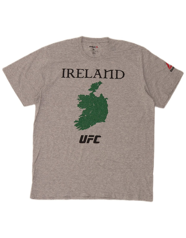 Reebok Mens Ireland Graphic T-Shirt Top XL Grey Cotton