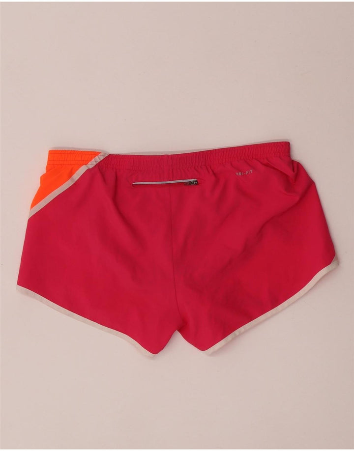 Nike Womens Dri Fit Sport Shorts UK 14 Medium Pink Colourblock Polyester