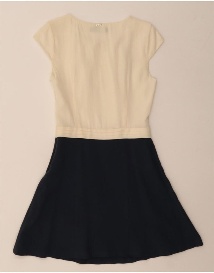 LIU JO Womens A-Line Dress IT 40 Small White Colourblock Cotton Vintage Liu Jo and Second-Hand Liu Jo from Messina Hembry 