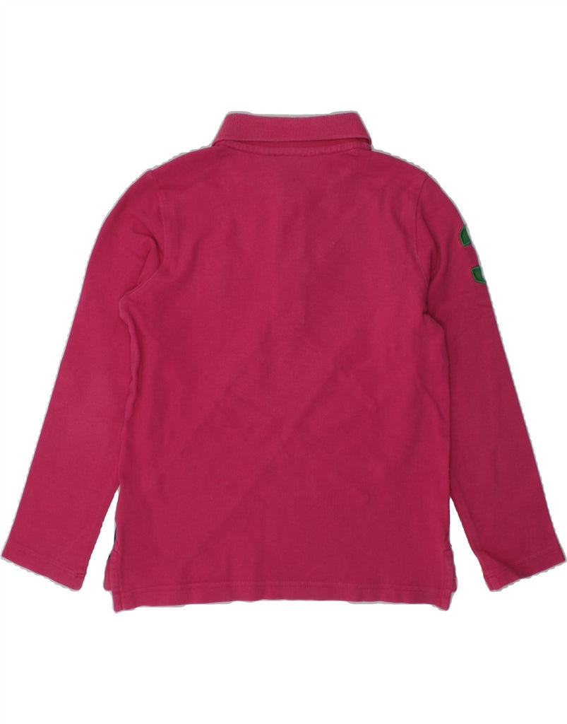 RALPH LAUREN Girls Long Sleeve Polo Shirt 4-5 Years Pink Colourblock | Vintage Ralph Lauren | Thrift | Second-Hand Ralph Lauren | Used Clothing | Messina Hembry 