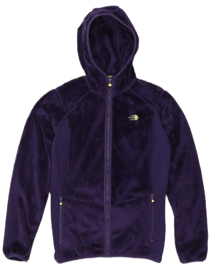 The North Face Womens Hooded Fleece Jacket UK 14 Medium Purple Polyester