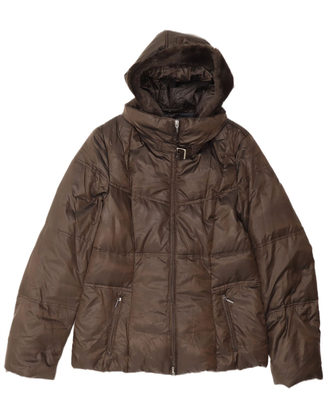 Geox Womens Respira Hooded Padded Jacket UK 10 Small Brown