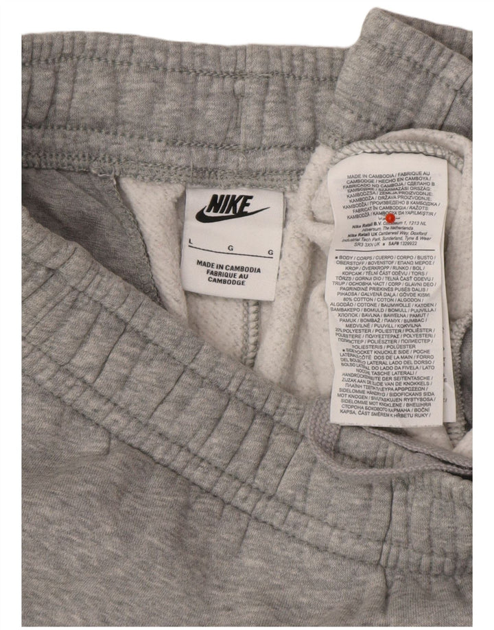 NIKE Mens Tracksuit Trousers Joggers Large  Grey Cotton