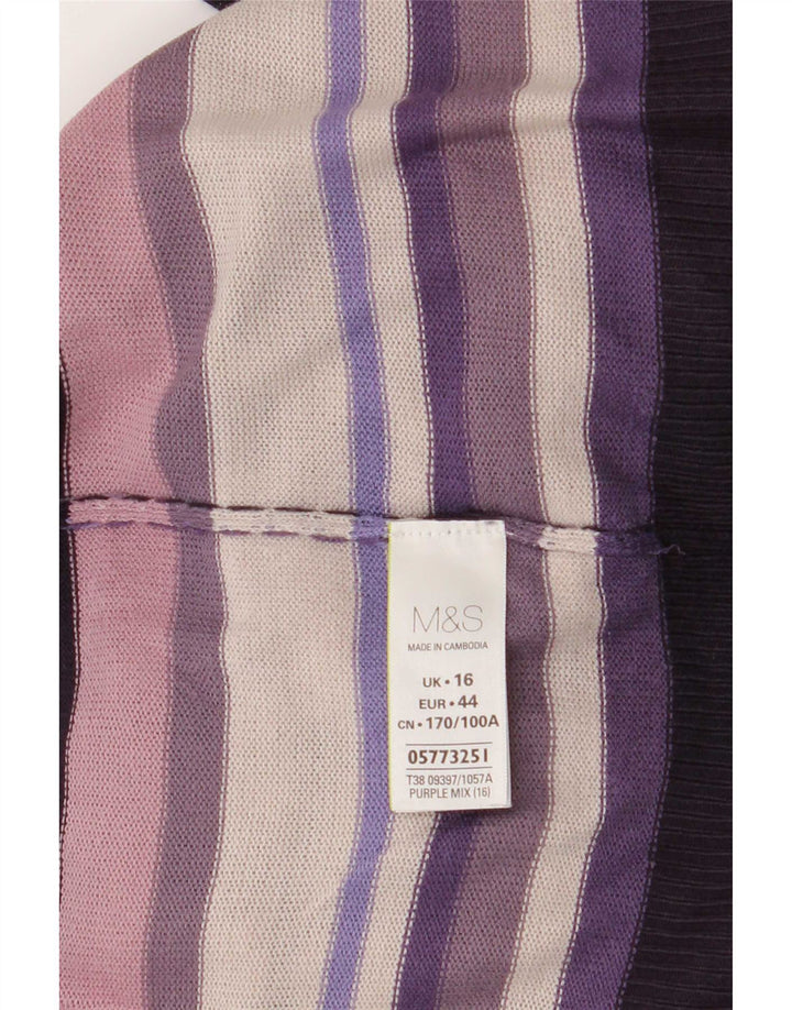 Marks & Spencer Womens Boat Neck Jumper Sweater UK 16 Large Multicoloured