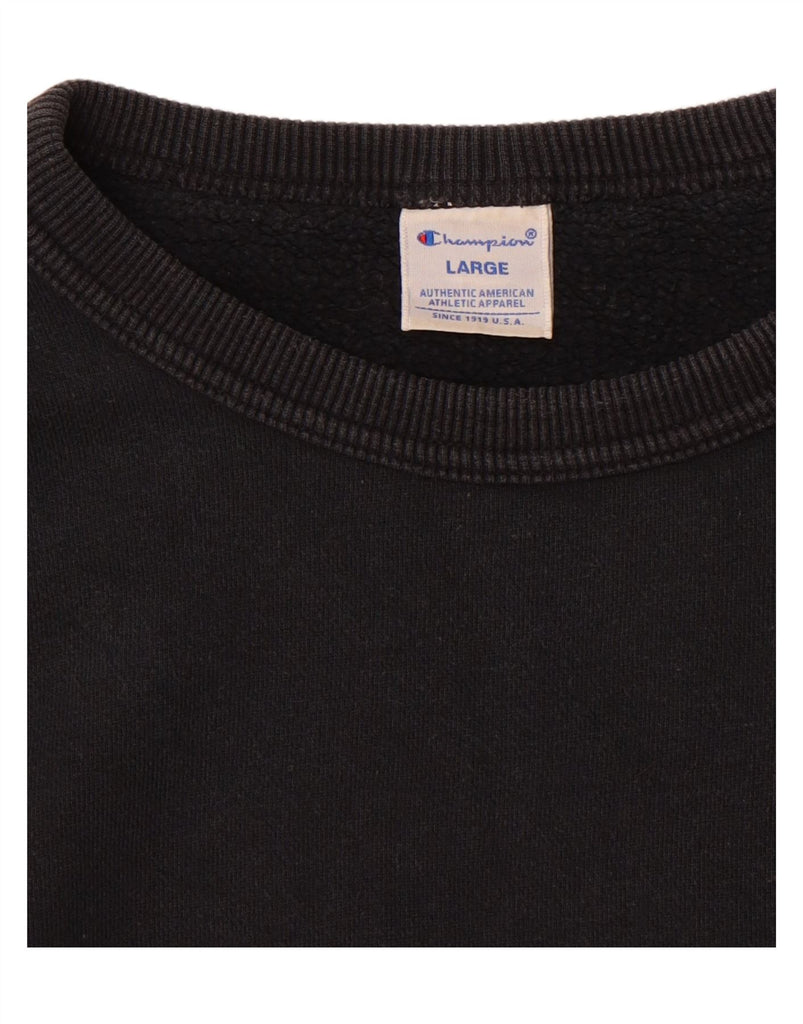 CHAMPION Mens Sweatshirt Jumper Large Black Vintage Champion and Second-Hand Champion from Messina Hembry 
