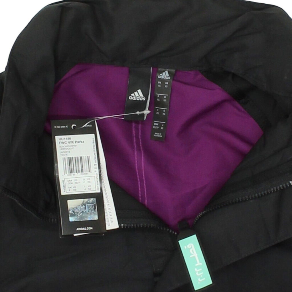 Qatar 2022 FIFA World Cup Adidas Mens Purple Black Volunteer Coat | Football | Vintage Messina Hembry | Thrift | Second-Hand Messina Hembry | Used Clothing | Messina Hembry 