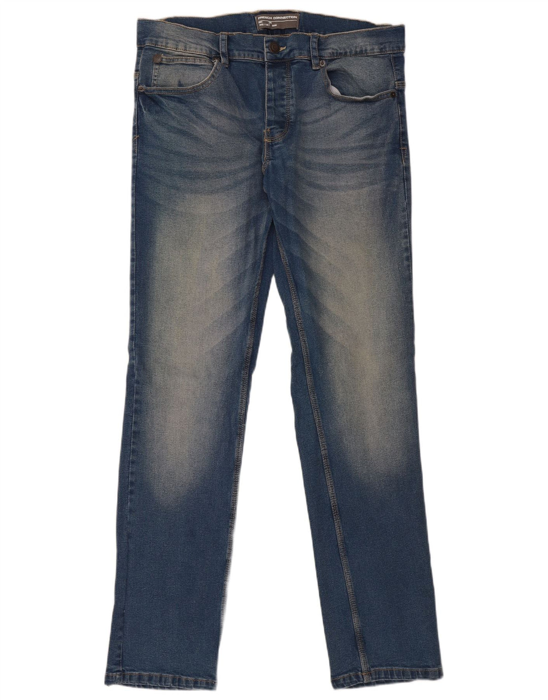 FRENCH CONNECTION Womens Graphic Slim Jeans W32 L32 Blue Cotton