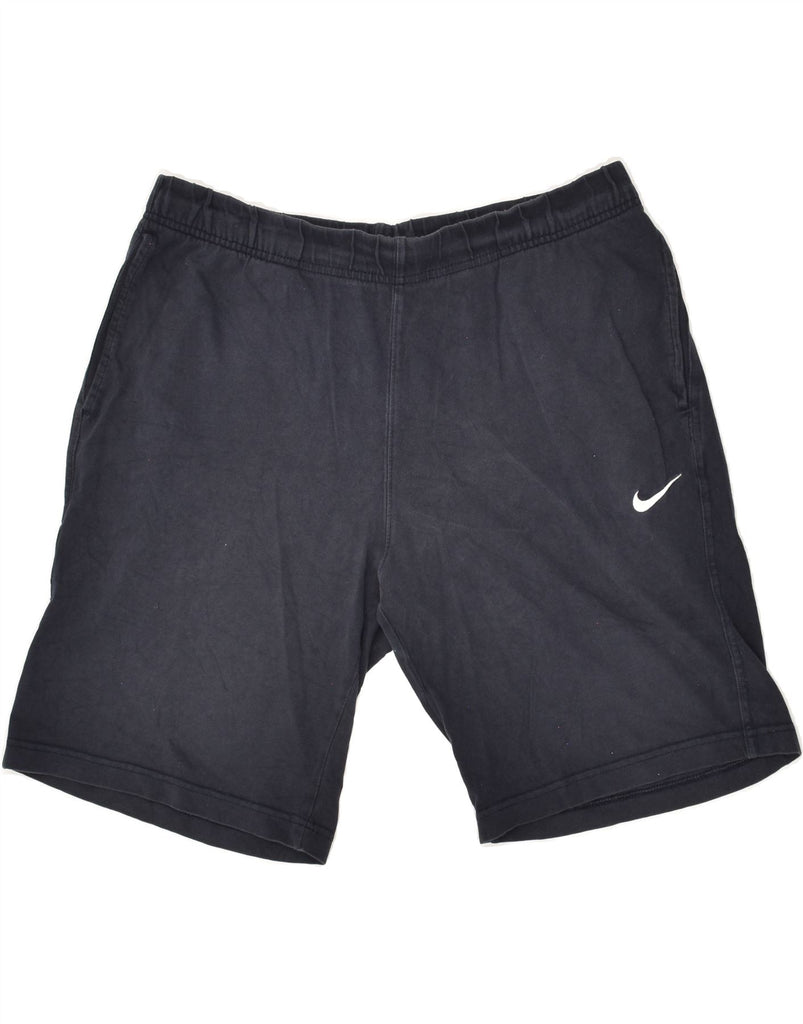 NIKE Mens Sport Shorts Large Navy Blue Cotton | Vintage Nike | Thrift | Second-Hand Nike | Used Clothing | Messina Hembry 