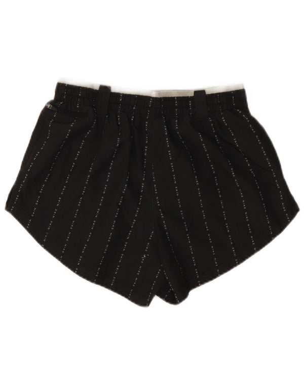 Nike Womens Dri Fit Graphic Sport Shorts UK 4 XS Black Striped Polyester