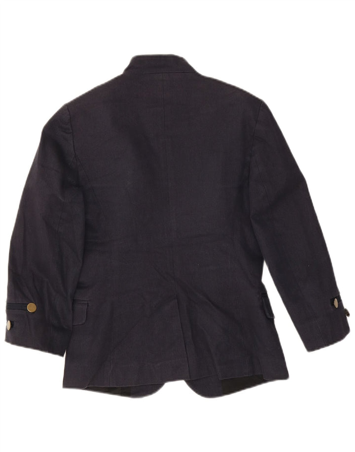 French Connection Womens 6 Button Blazer Jacket UK 8 Small Navy Blue Cotton