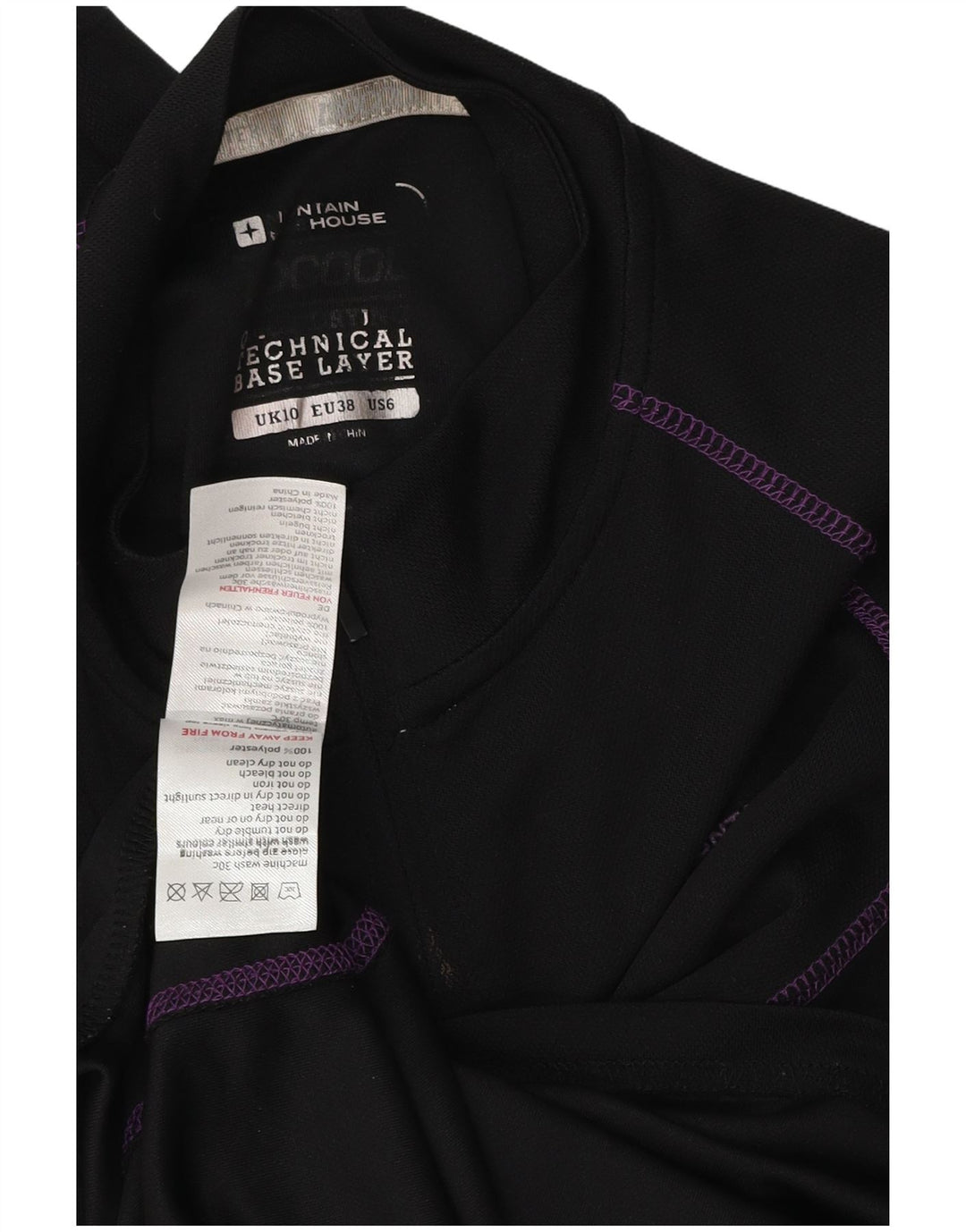 Mountain Warehouse Womens Pullover Tracksuit Top UK 10 Small Black