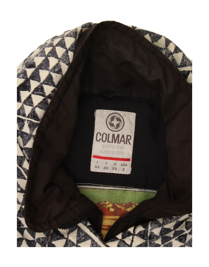 Colmar Womens Oversized Padded Jacket US 8 Medium Navy Blue Geometric
