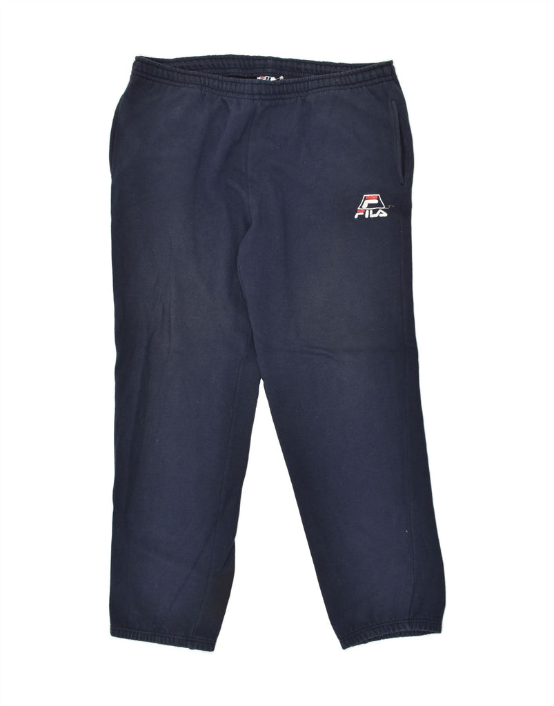 FILA Mens Tracksuit Trousers Large Navy Blue Cotton | Vintage Fila | Thrift | Second-Hand Fila | Used Clothing | Messina Hembry 