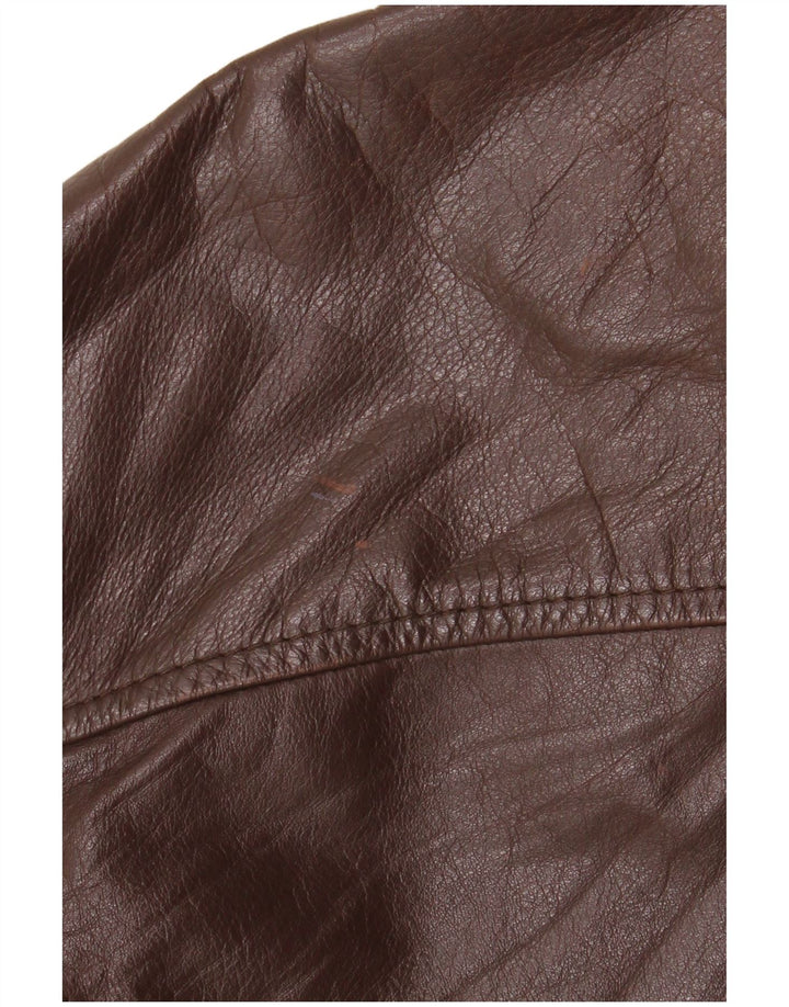 Vintage Mens Leather Jacket IT 50 Large Brown Leather
