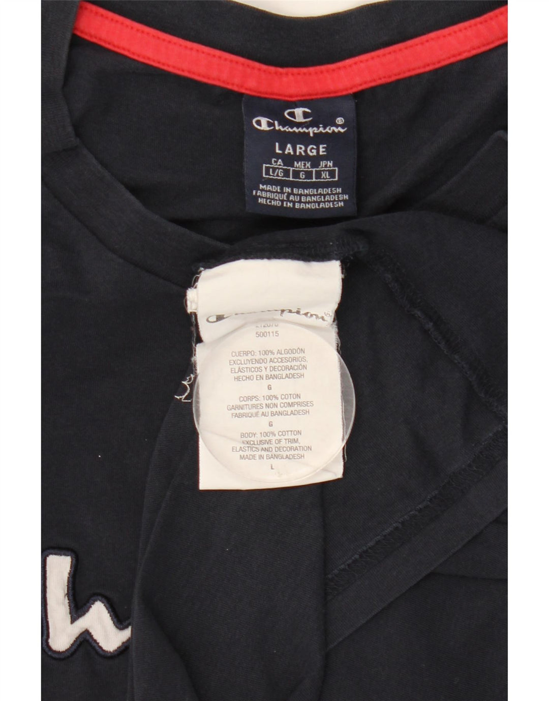 Champion Mens Graphic T-Shirt Top Large Navy Blue Cotton