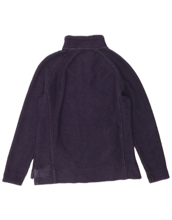 Weird Fish Womens Zip Neck Sweatshirt Jumper UK 12 Medium Navy Blue Cotton