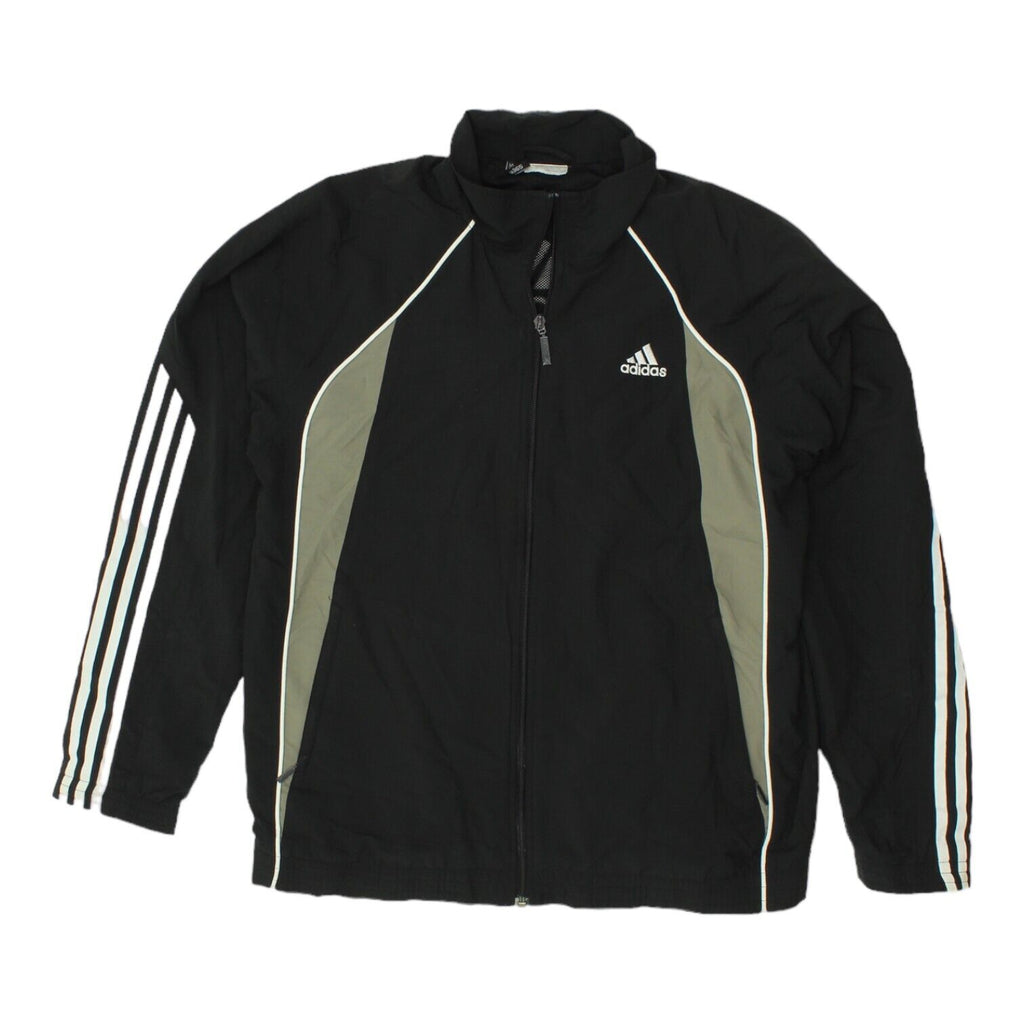 Adidas Mens Black Full Zip Training Jacket | Vintage Tracksuit Top Sportswear | Vintage Messina Hembry | Thrift | Second-Hand Messina Hembry | Used Clothing | Messina Hembry 