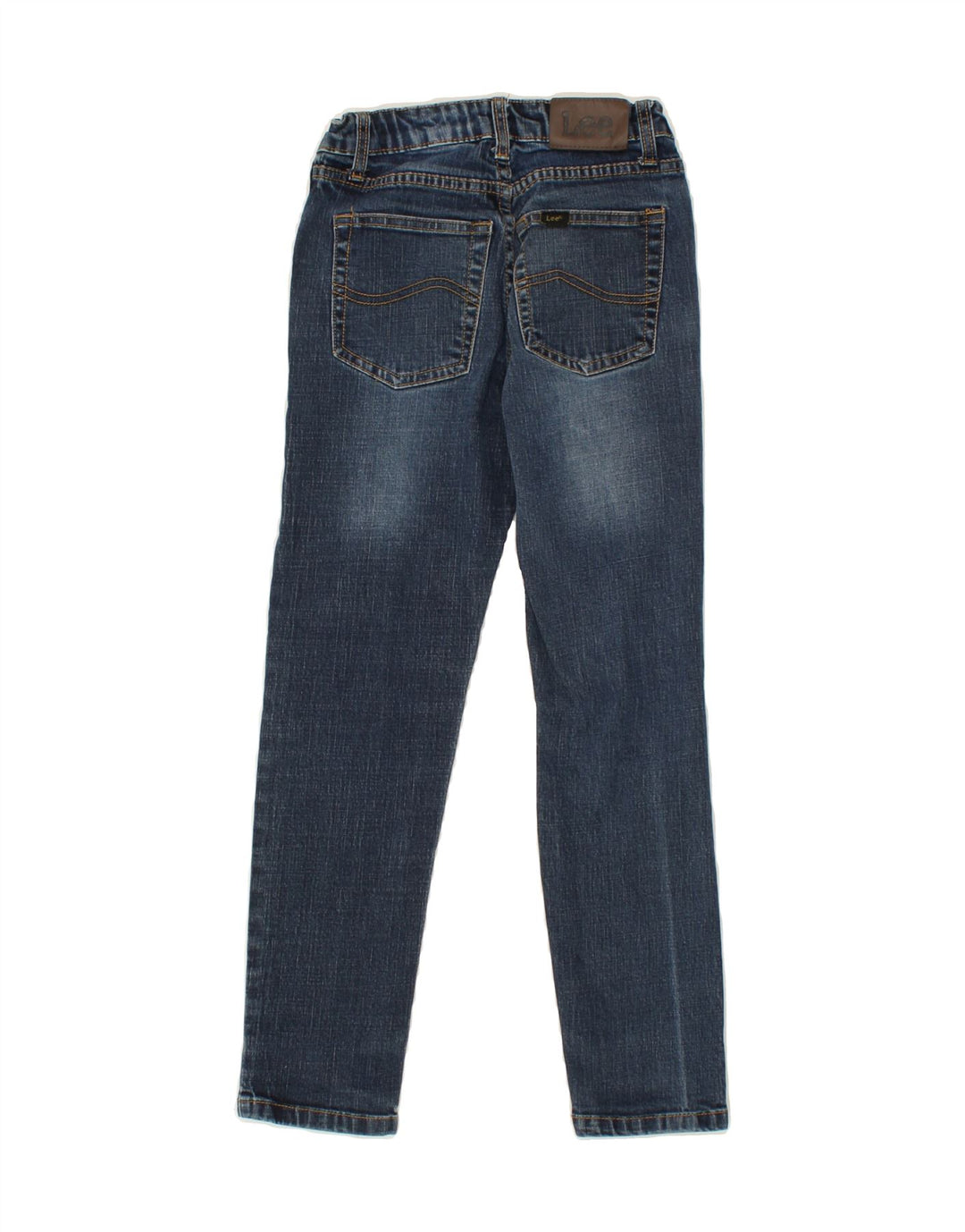LEE Boys Distressed Slim Jeans 7-8 Years W24 L22  Navy Blue Cotton Vintage Lee and Second-Hand Lee from Messina Hembry 