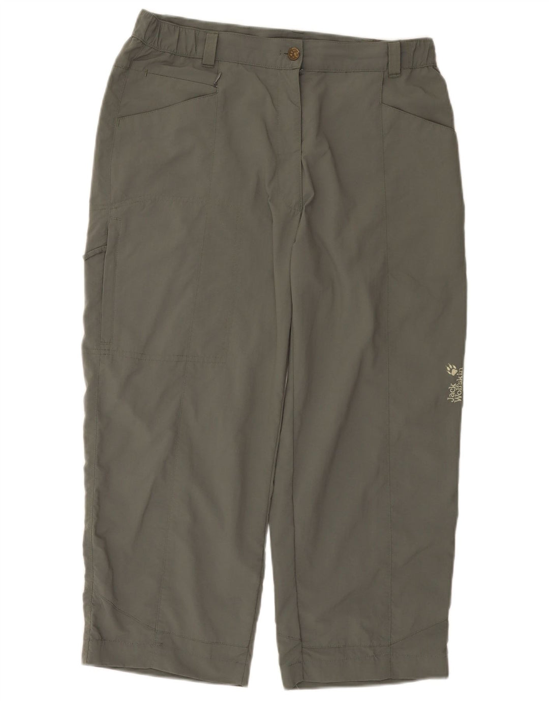 Jack Wolfskin Womens Cargo Cropped Trousers W32 L23 Khaki Polyamide