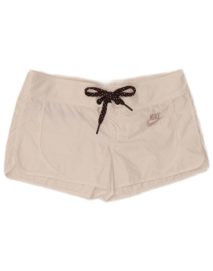 Nike Womens Sport Shorts UK 10 Small White Polyester
