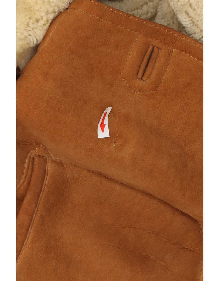 Vintage Mens Shearling Jacket US 6 Medium Brown