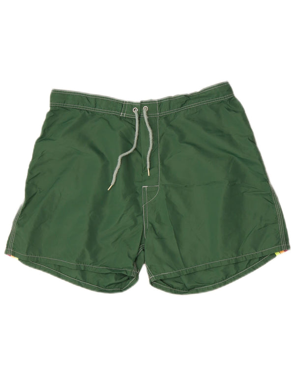 Sundek Mens Graphic Swimming Shorts Medium Green Colourblock