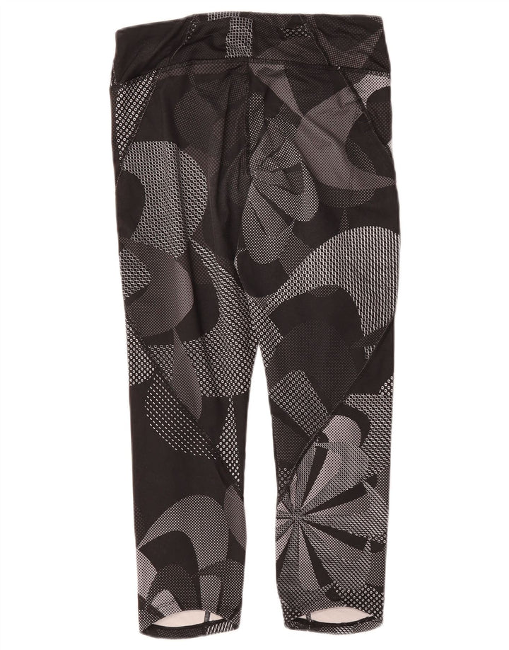 Nike Womens Graphic Capri Leggings UK 8 Small Black Floral Polyester