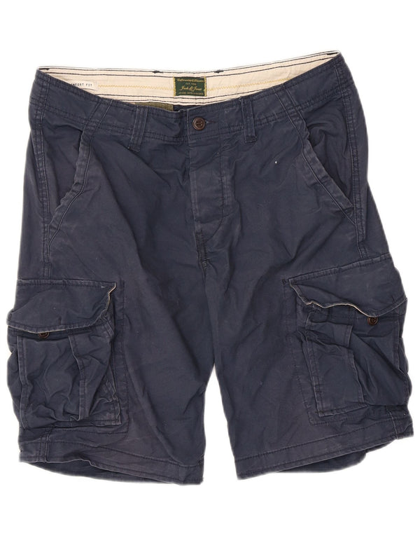 Jack & Jones Mens Comfort Fit Cargo Shorts Medium W34 Navy Blue Cotton