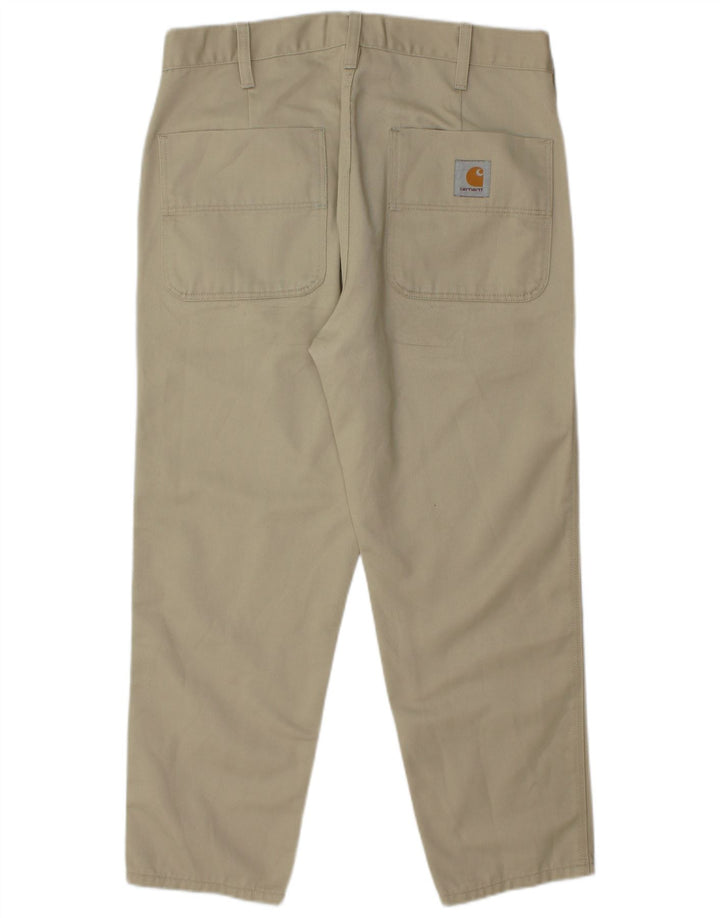 Carhartt Mens Slim Chino Trousers W31 L25 Beige Polyester