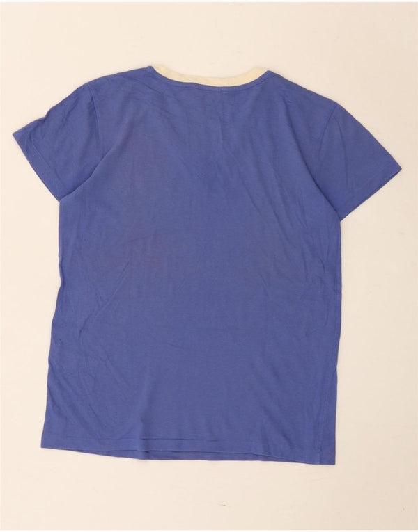 Ralph Lauren Womens T-Shirt Top UK 10 Small Blue Colourblock Cotton