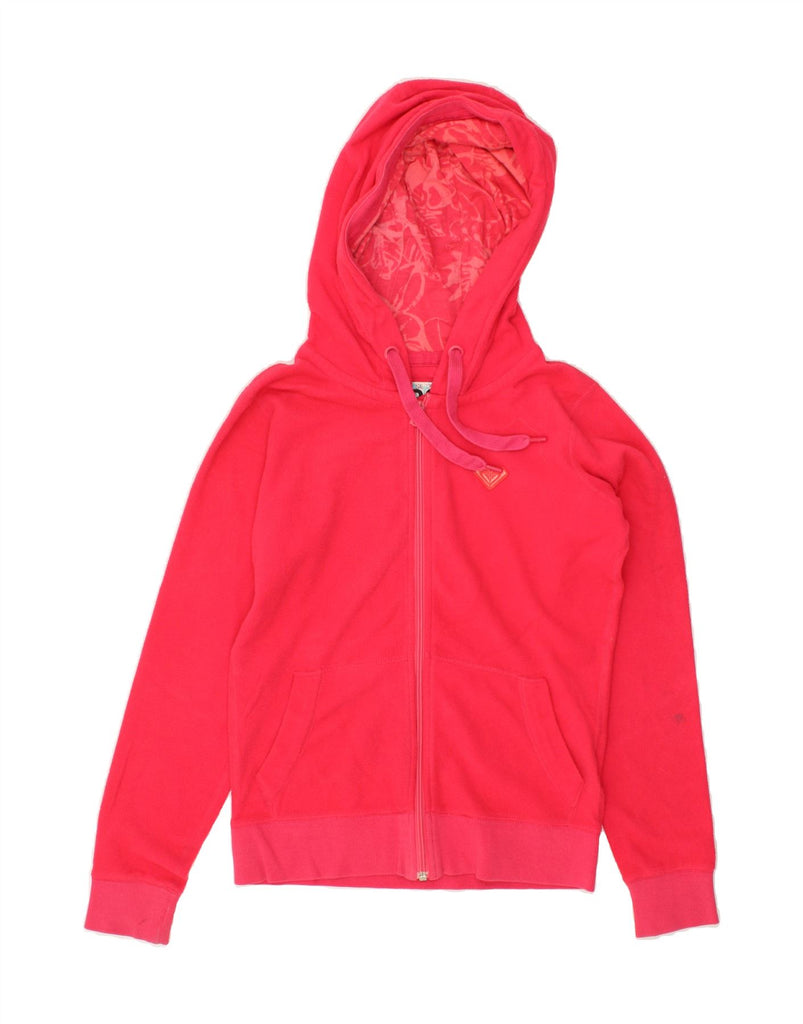 ROXY Womens Hooded Fleece Jacket UK 10 Small Pink Polyester | Vintage Roxy | Thrift | Second-Hand Roxy | Used Clothing | Messina Hembry 