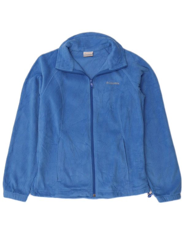 COLUMBIA Womens Fleece Jacket UK 14 Medium Blue Polyester