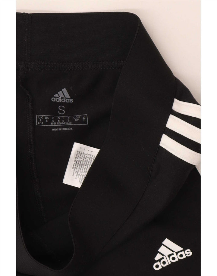 Adidas Womens Leggings UK 8/10 Small Black Cotton