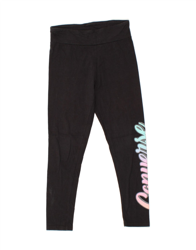 CONVERSE Girls Graphic Leggings 12-13 Years Large  Black Cotton Vintage Converse and Second-Hand Converse from Messina Hembry 