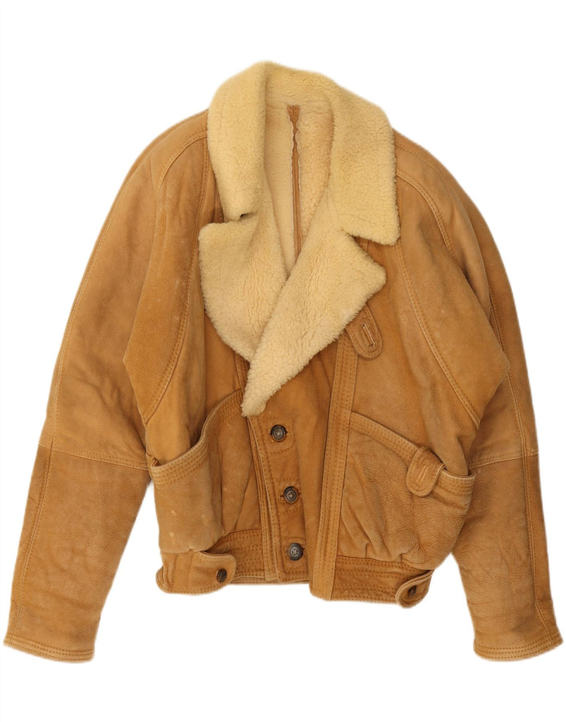 JEAN GABRIEL Mens Shearling Jacket IT 46 Small Brown Shearling Vintage Jean Gabriel and Second-Hand Jean Gabriel from Messina Hembry 