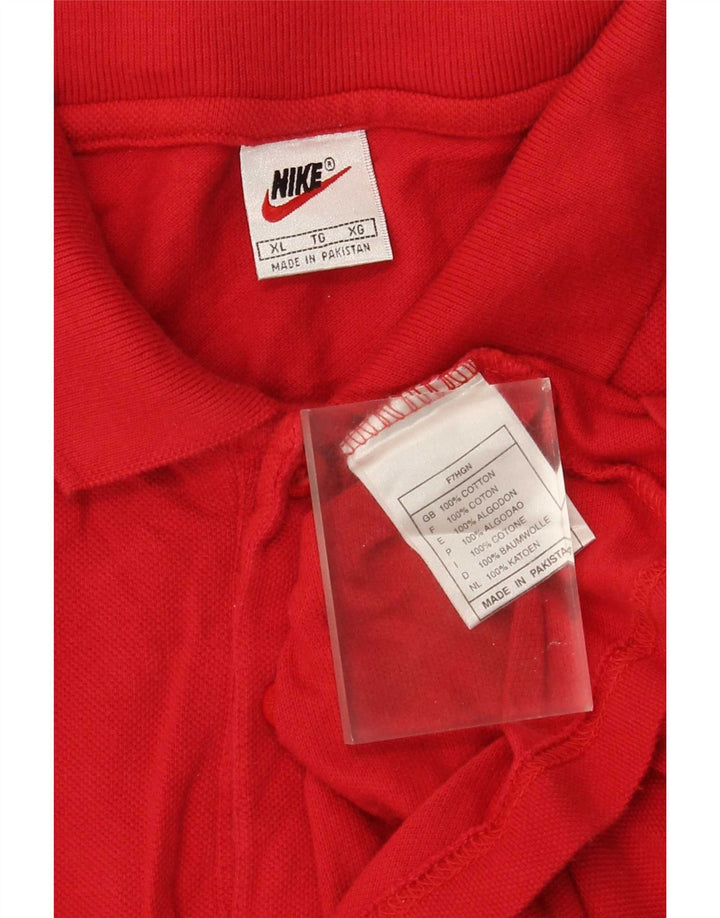 Nike Mens Polo Shirt XL Red Cotton