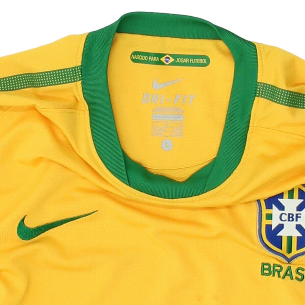 Brazil 10/11 Mens Nike Yellow Home Shirt | Vintage International Football VTG | Vintage Messina Hembry | Thrift | Second-Hand Messina Hembry | Used Clothing | Messina Hembry 
